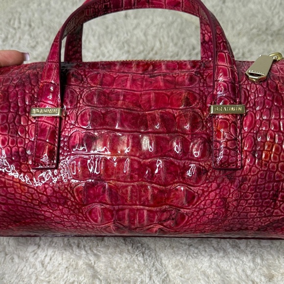 🛢️Brahmin Red Claire Melbourne Barrel Bag - Picture 2 of 13